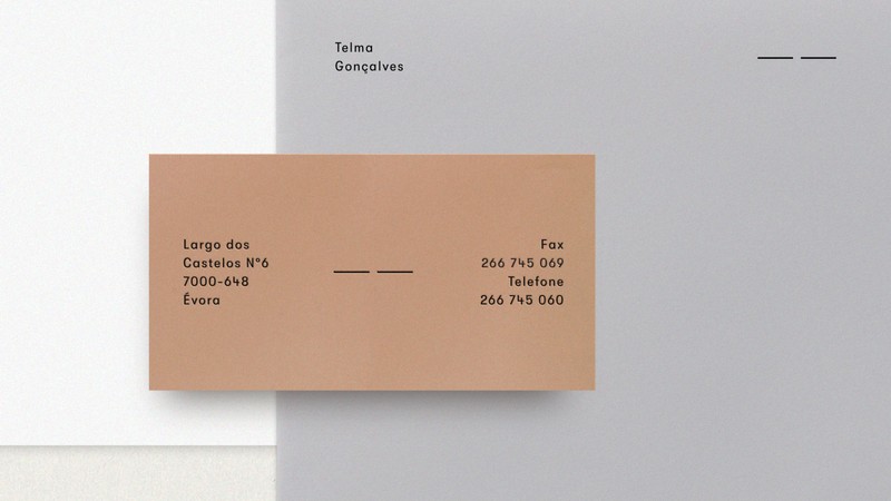 Telma Goncalves advodaga business card and envelope